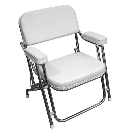 Wise Wise 3316-784 Boaters Value Promotional Folding Deck Chair; White 3316-784